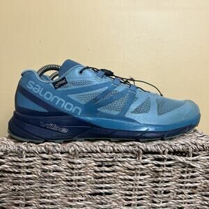 Salomon Vibe Trail Running Shoes Women's US 9 Ride Blue Ortholite Sneakers GTX
